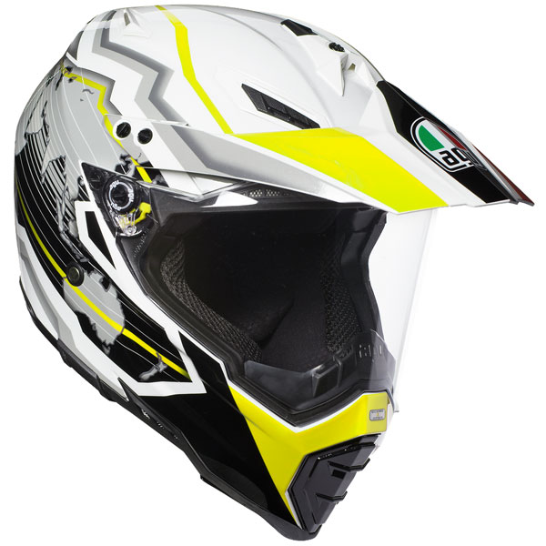 AGV AX8 Dual Evo Earth - White / Black / Flo Yellow