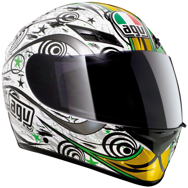 AGV K-3 Asymmetry - White  Green  Gold