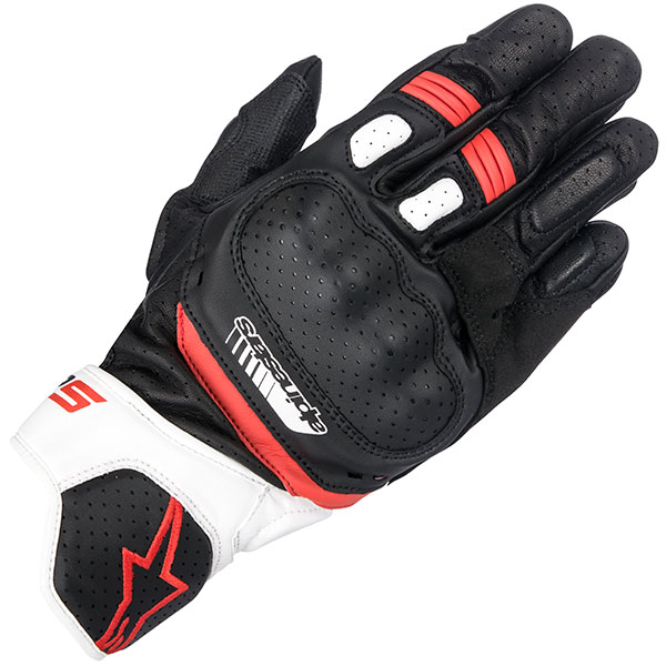 Alpinestars SP-5 Leather Gloves - Black / White / Red