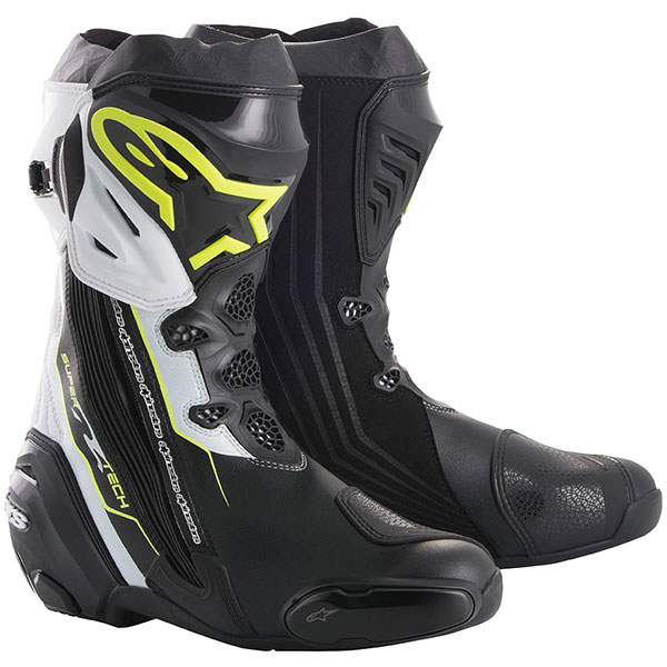 Alpinestars Supertech R Boots - Black / Fluo Yellow / White