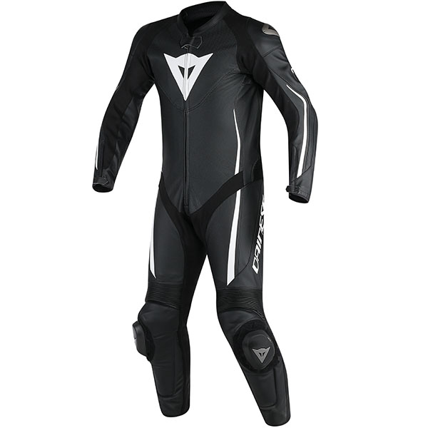 Dainese Assen 1 Piece Leather Suit - Black / Black / White