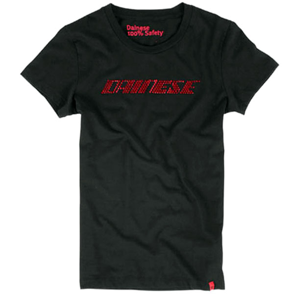 Dainese Shine Type Lady T-Shirt - Black / Red
