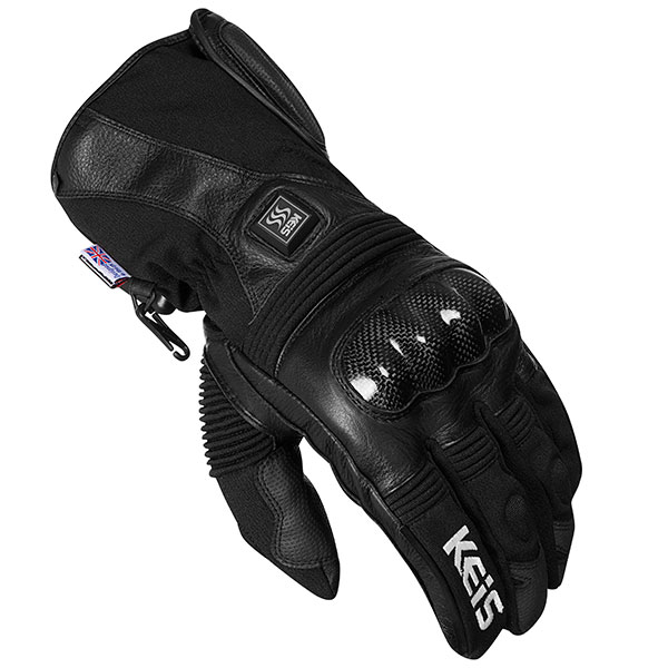 Keis G501 Heated Armoured Gloves - Black