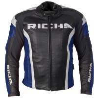 Richa Hub Leather Jacket - Black / Blue