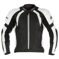 RST Stunt Leather Jacket - Black / White