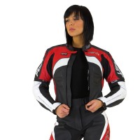 RST Ladies Rift Leather Jacket - Red