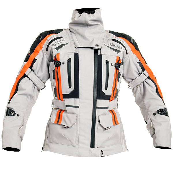 RST Ladies Paragon 5 Textile Jacket - Silver / Flo Red