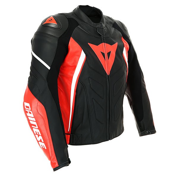 Dainese Avro D1 Leather Motorcycle Jacket Black Red White Dainese Avro D1 Leather Jacket Black Red White