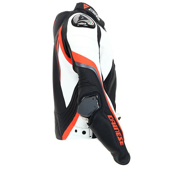 Dainese Super Rider Leather Jacket Black White Fluo Red Free Dainese Super Rider Leather Jacket Black White Fluo Red Thumb 4