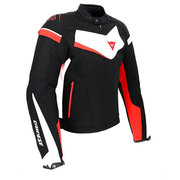 Details About Dainese Veloster Motorcycle Motorbike Textile Jacket Black White Red