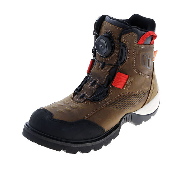 Icon Stormhawk Waterproof Leather Boots - Brown - FREE UK DELIVERY