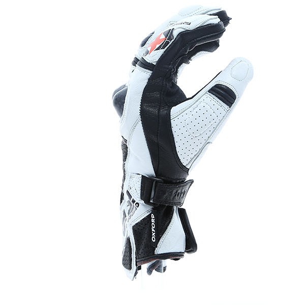 GM216M Oxford RP-2 Leather Motorcycle Gloves M White Black