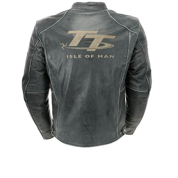 RST Isle Of Man TT Classic Roadster Leather Motorcycle Jacket - Black