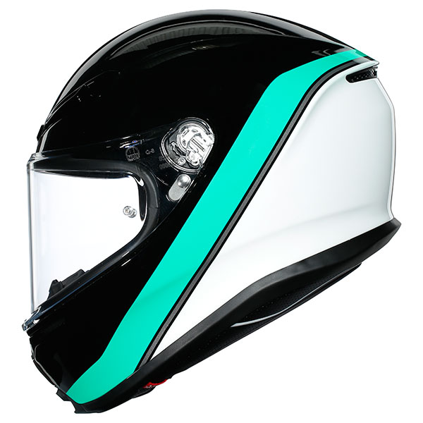 Image of AGV K6 Minimal - Black / Pearl White / Aqua