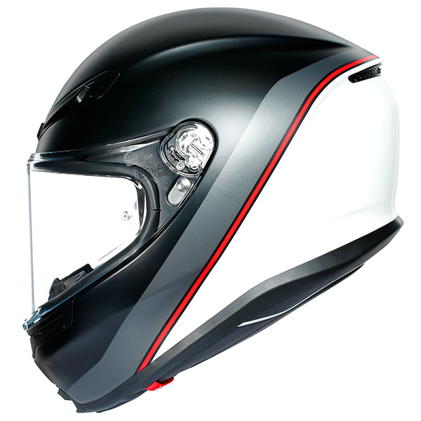 Image of AGV K6 Minimal - Pure Matt Black / White / Red