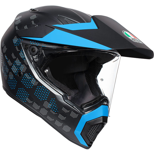 Image of AGV AX9 Antarctica Helmet - Matt Black / Cyan