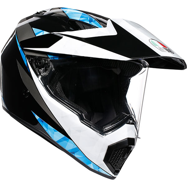 Image of AGV AX9 North Helmet - Black / White / Cyan