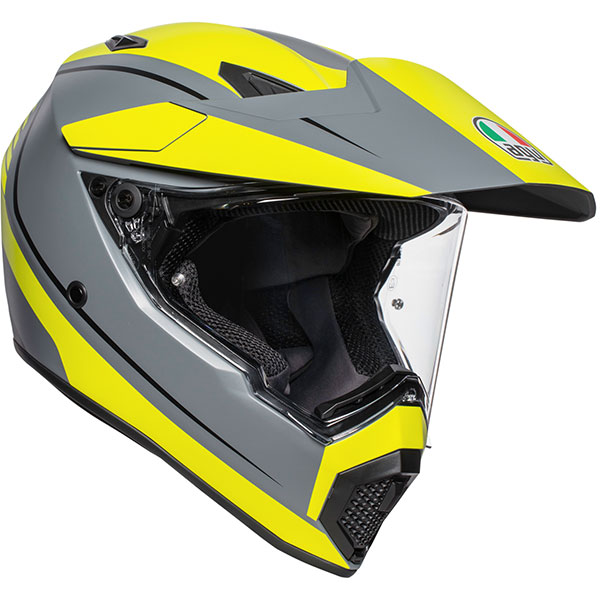 Image of AGV AX9 Pacific Road Helmet - Matt Grey / Fluo Yellow