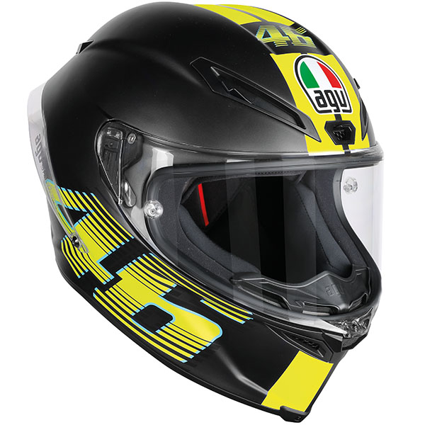 Image of AGV Corsa-R V46 - Matt Black / Yellow