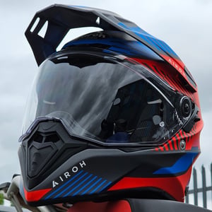 AIROH Commander Casco Moto, Boost Red/Blue Matt, XXL - HPC, Visiera Ampia, Pinlock Incluso