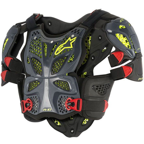 Image of Alpinestars A-10 Full Chest Protector - Anthracite / Black / Red