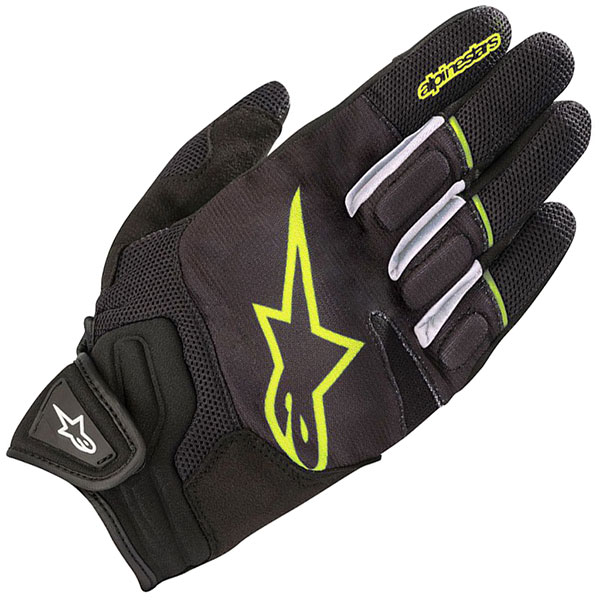 Image of Alpinestars Atom Mixed Gloves - Black / Fluo Yellow