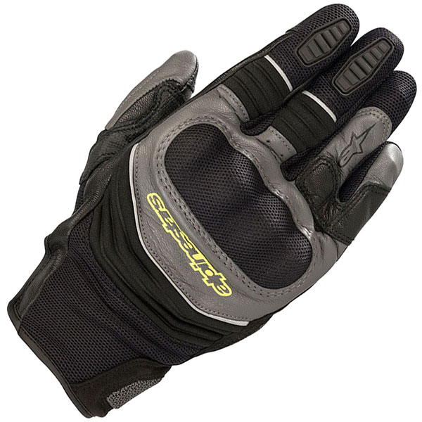 Image of Alpinestars Crosser Air Touring Mixed Gloves - Black / Anthracite / Fluo Yellow