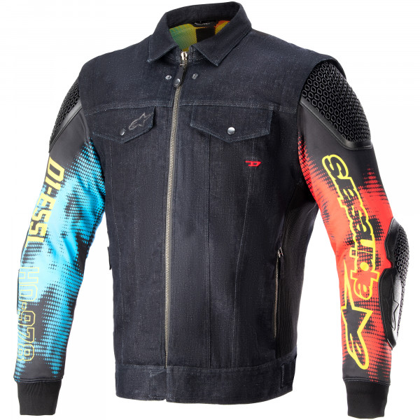 Alpinestars Diesel Kentaro Denim Jacket Rinse Blue / Black FREE UK