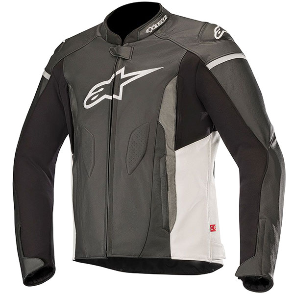 Image of Alpinestars Faster Leather Jacket - Black / White