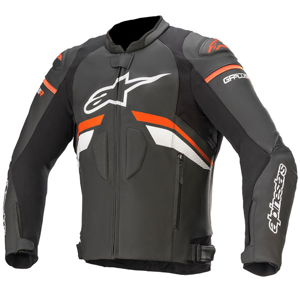 Image of Alpinestars GP Plus R V3 Leather Jacket - Black / Red Fluo / White