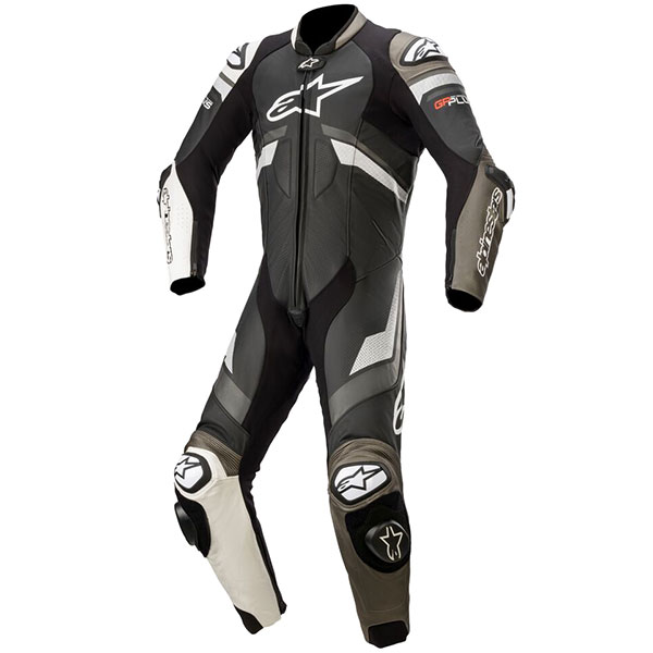 Image of Alpinestars GP Plus V3 One Piece Leather Suit - Black / White / Metallic Grey