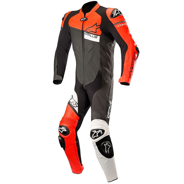 Image of Alpinestars GP Plus Venom 1 Piece Leather Suit - Black / Fluo Red / White