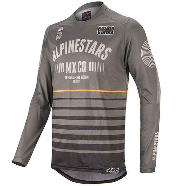 Image of Alpinestars Racer Tech Flagship Jersey - Dark Grey / Black / Orange