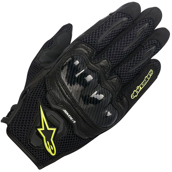 Image of Alpinestars SMX-1 Air Mixed Gloves - Black / Fluo Yellow