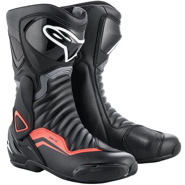 Image of Alpinestars SMX-6 V2 Boots - Black / Gray / Fluo Red