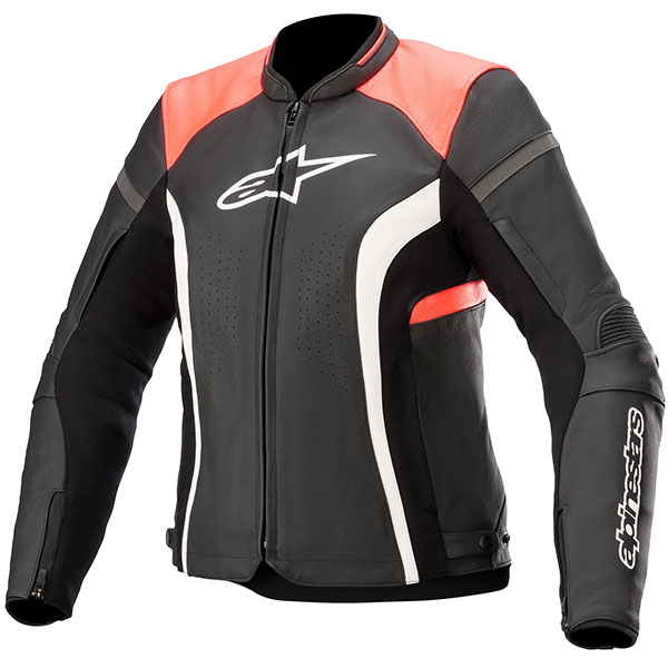 Alpinestars Stella Kira V2 Leather Jacket - Black / Coral - FREE UK ...