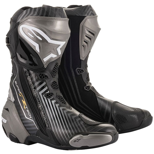 Image of Alpinestars Supertech R Boots - Black / Grey / Gold
