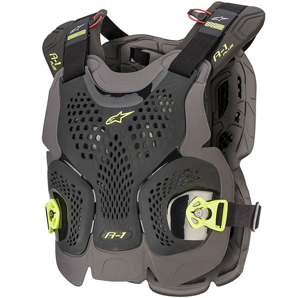 Image of Alpinestars A-1 Plus Chest Protector - Black / Anthracite / Fluo Yellow