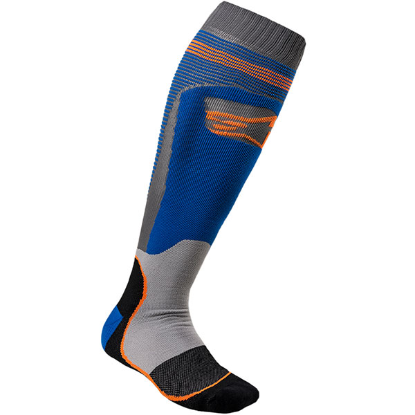 Image of Alpinestars MX Plus-1 Socks - Blue / Orange Fluo