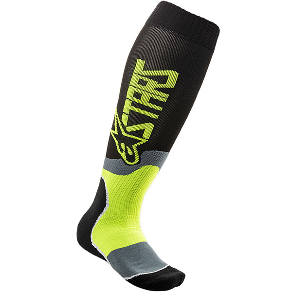 Image of Alpinestars MX Plus-2 Socks - Black / Yellow Fluo