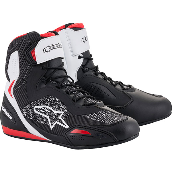 Image of Alpinestars Faster-3 Rideknit Shoes - Black / White / Red