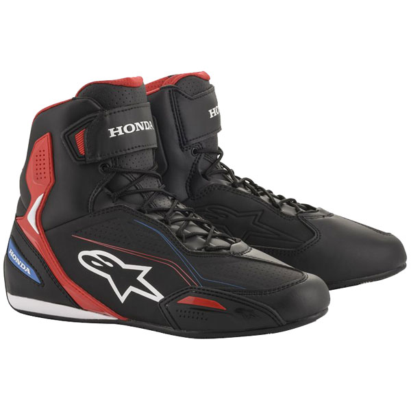 Image of Alpinestars Honda Faster-3 Shoes - Black / Red / Blue