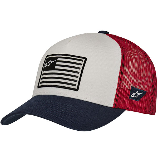 Alpinestars Flag Snapback Cap - White / Navy / Red - FREE UK DELIVERY