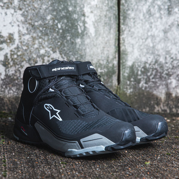 Alpinestars CR-X Drystar Riding Shoes - Black / Cool Grey - FREE UK