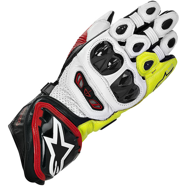 Image of Alpinestars GP Tech Glove - White / Red / Fluo Yellow