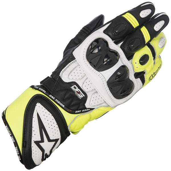 Image of Alpinestars GP Plus R Glove - Black / White / Fluo Yellow