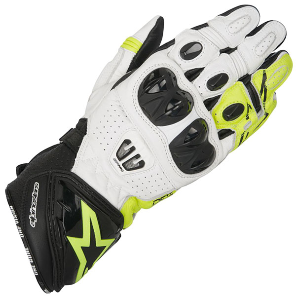 Image of Alpinestars GP Pro R2 Glove - Black / White / Fluo Yellow