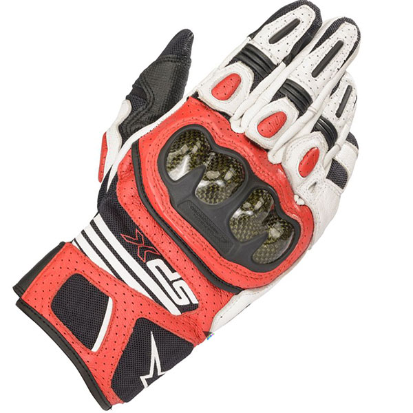 Image of Alpinestars SP X Air Carbon V2 Gloves - White / Black / Bright Red