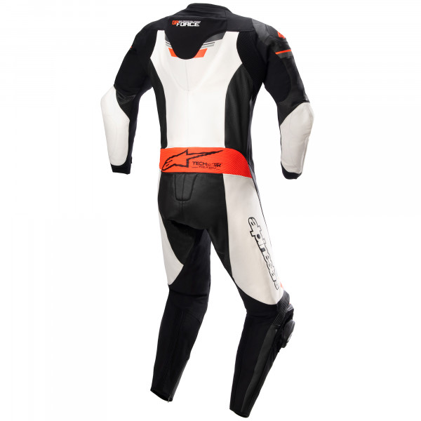 Alpinestars GP Force Chaser One Piece Leather Suit Black / White / Red Fluo FREE UK DELIVERY