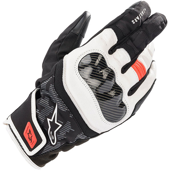 Image of Alpinestars SMX Z Drystar Leather Gloves - Black / White / Red Fluo